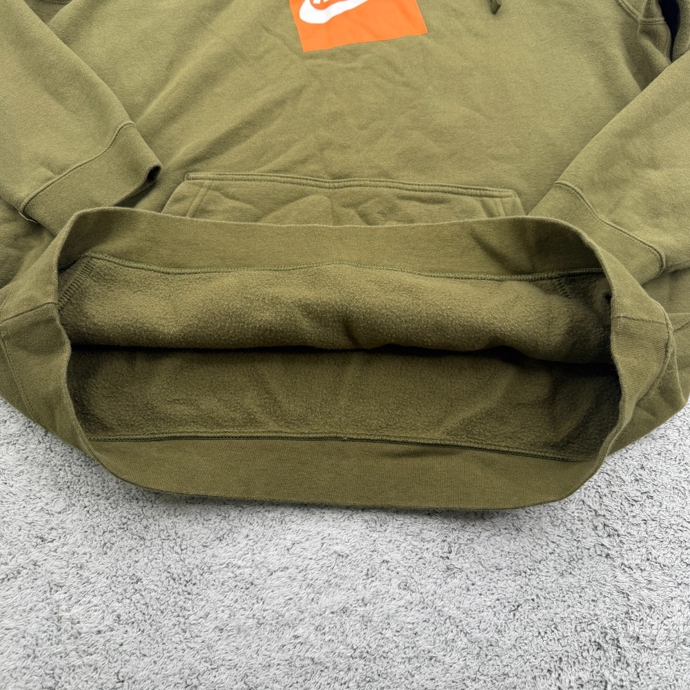 Nike Hoodie Mens Extra Large XL Olive Green Box Logo Center Swoosh Sweatshirt - Picture 6 of 14
